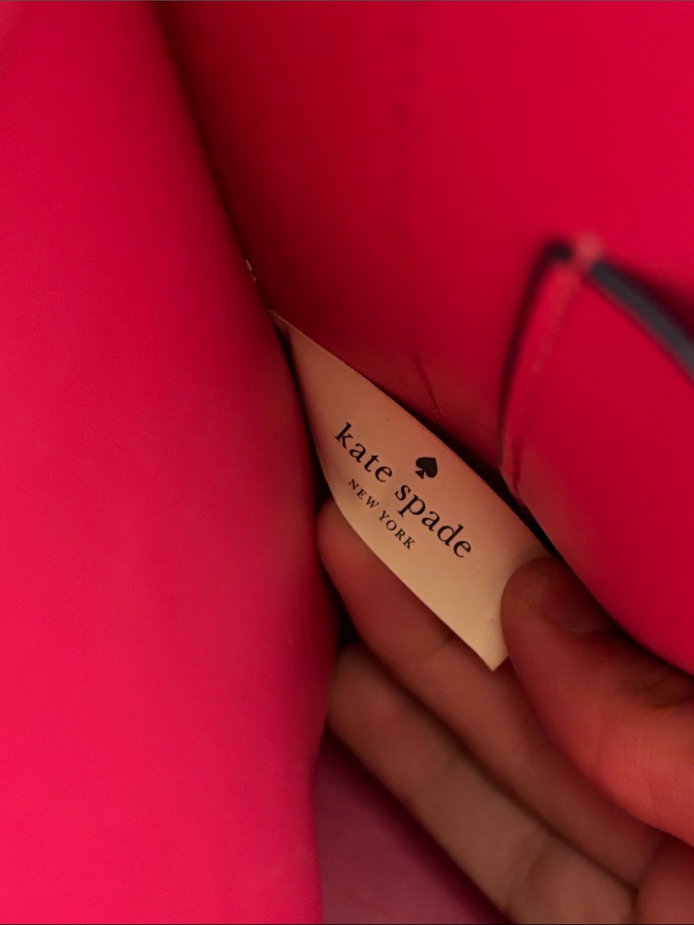 Kate Spade Arbour Hill Elodie Navy Blue Fuchsia Pink Leather Crossbody Bag Purse - Picture 7 of 12